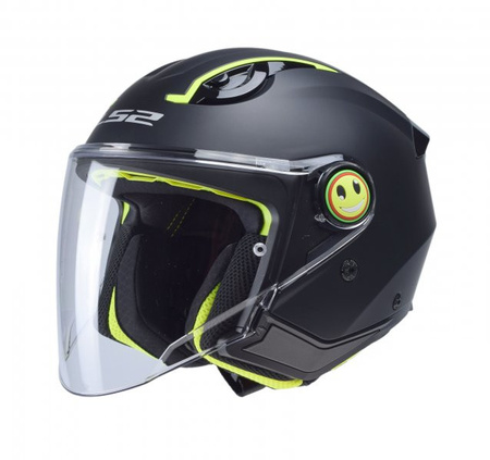 Kask motocyklowy dziecięcy otwarty LS2 OF602 Funny Junior Matt Black