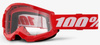 100% Strata 2 Gogle Motocyklowe MX Enduro Off-Road Czerwony Clear Lens