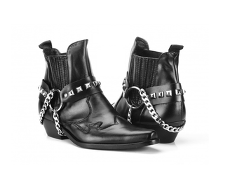 Buty kowbojki skórzane motocyklowe ćwiekowane KARELUS