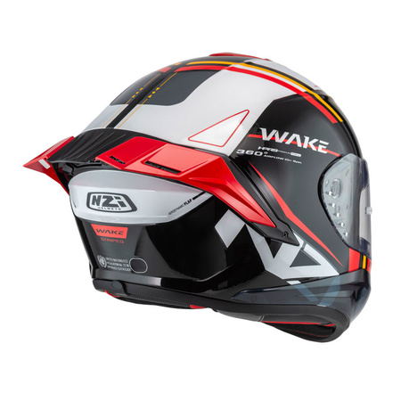 KASK MOTOCYKLOWY NZI WAKE STREAM BOOSTER STRIPES BLACK WHITE RED