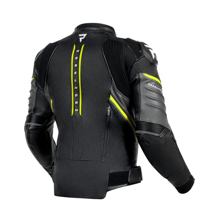 Kurtka Skórzana Rebelhorn Veloce Black/Grey/Fluo Yellow 