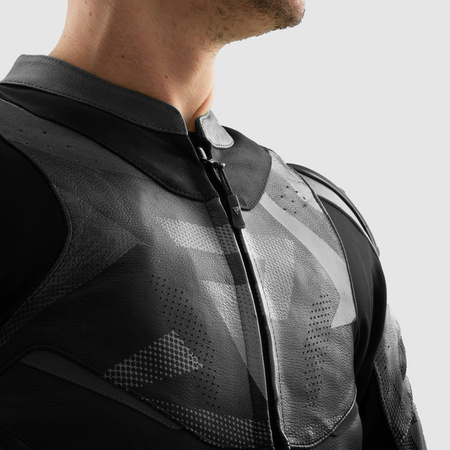 Motocyklowa Kurtka Skórzana Rebelhorn Inferno Black z garbem
