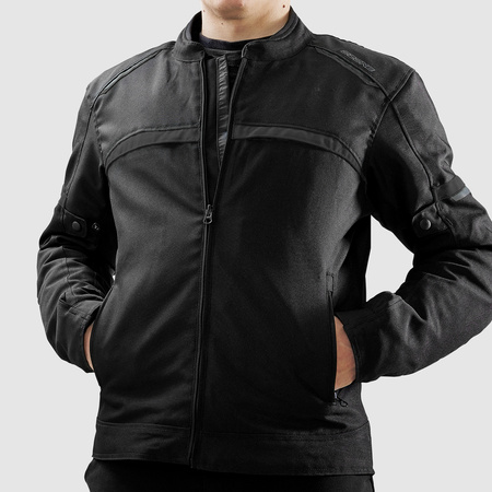 Kurtka motocyklowa Ozone Neo tekstylna czarna wodoodporna + ochraniacze