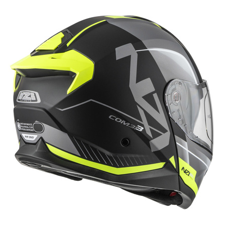 KASK MOTOCYKLOWY NZI COMBI 3 DUO ORBE BLACK ANTRACITE YELLOW MATT