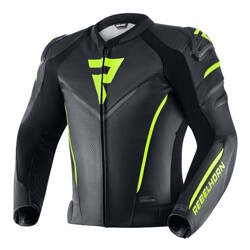 Kurtka skórzana REBELHORN FIGHTER Black/Flo Yellow