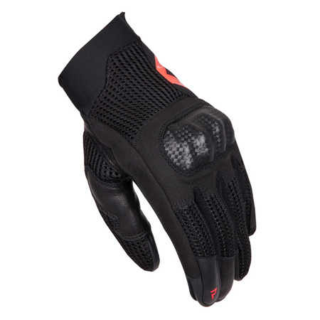 Rekawice Skórzane Rebelhorn Gap III Lady Black/Fluo Red