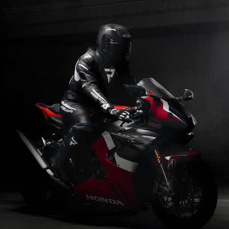 Kurtka skórzanaREBELHORN FIGHTER Black/Flo Red