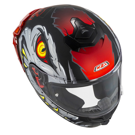KASK MOTOCYKLOWY NZI TRENDY STREAM RAPTOR BLACK GREY RED S MATT