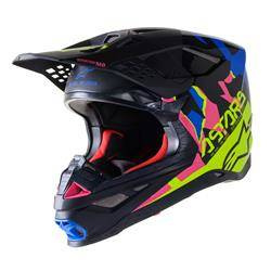 Kask Alpinestars SUPERTECH S-M8 ECHO BLACK/BLUE yellow pink FL
