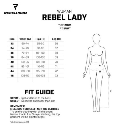 Spodnie skórzane REBELHORN REBEL LADY Black/Pink