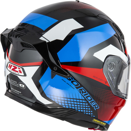KASK MOTOCYKLOWY NZI GO RIDER STREAM DUO QUADRI BLACK RED BLUE