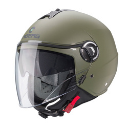 Kask otwarty jet CABERG z bledną RIVIERA V4X zielony mat MILITARY GREEN