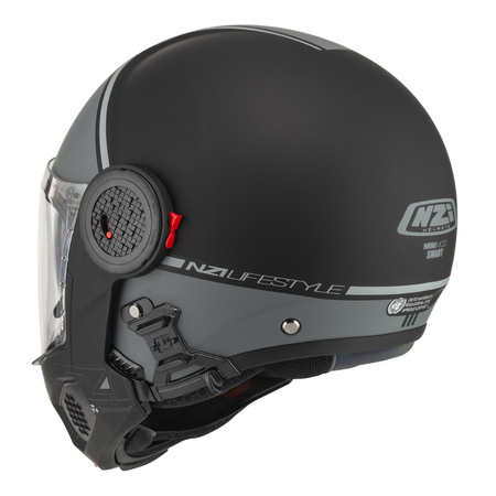 KASK MOTOCYKLOWY NZI MINIMOD DUO SMART BLACK ANTRACITE MATT