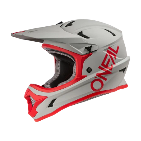 Kask O’NEAL SONUS SOLID Fullface Szaro-Czerwony Rower Hulajnoga Downhill