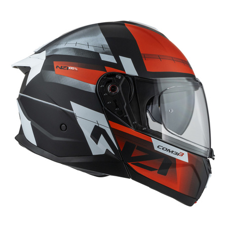 KASK MOTOCYKLOWY NZI COMBI 3 DUO METRIC BLACK RED MATT