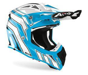 Kask enduro AROH Aviator Ace art azure niebieski/biały połysk