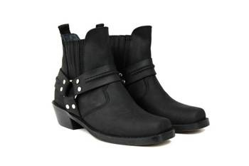 Buty skórzane kowbojki damskie KARELUS czarne