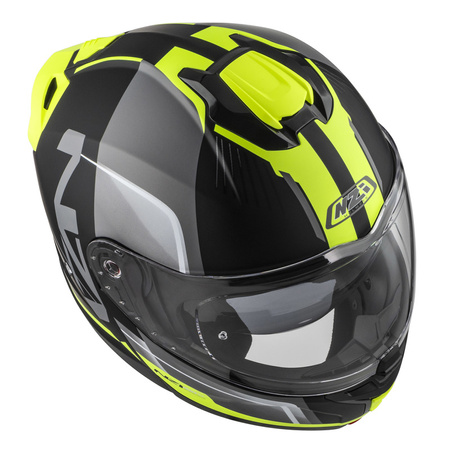 KASK MOTOCYKLOWY NZI COMBI 3 DUO ORBE BLACK ANTRACITE YELLOW MATT
