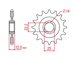 GROSSKOPF zębatka przednia 2102 13 GAS GAS EC 125/200/250/300/400/450/515