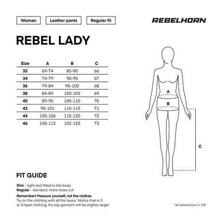 Spodnie skórzane REBELHORN REBEL LADY Black/Red