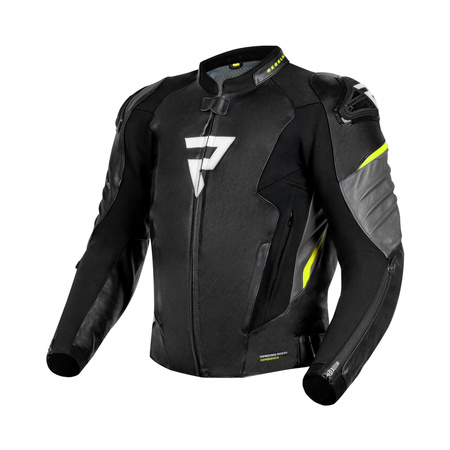 Kurtka Skórzana Rebelhorn Veloce Black/Grey/Fluo Yellow 
