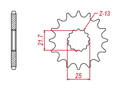 Zebatka przednia JT 564 13 Grosskopf SUZUKI DL/GSR/GSX-R/GSX-S (JTF520.13) (-2)