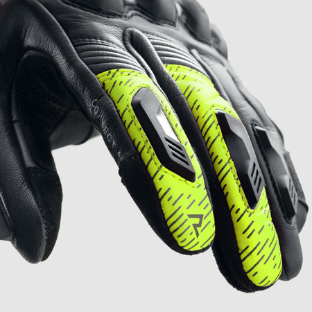 Rękawice Skórzane REBELHORN Viper Black/Grey/Fluo Yellow 