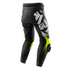 Motocyklowe Spodnie Skórzane Rebelhorn Inferno Black/White/Fluo Yellow