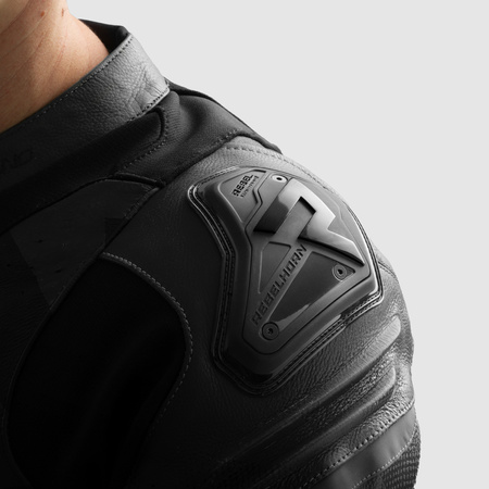Motocyklowa Kurtka Skórzana Rebelhorn Inferno Black z garbem