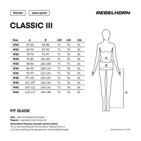 Spodnie Jeans Rebelhorn Classic III Lady Skinny Fit Washed Black L32