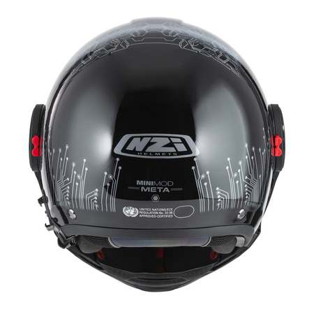 KASK MOTOCYKLOWY NZI MINIMOD DUO META BLACK SILVER