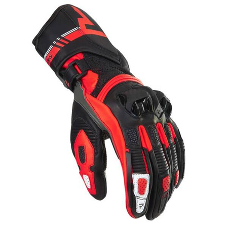 Rękawice skórzane REBELHORN ST LONG Black/Grey/Red
