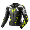 Motocyklowa Kurtka Skórzana Rebelhorn Inferno Black/White/Fluo Yellow