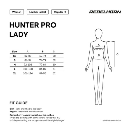 Kurtka skórzana REBELHORN HUNTER PRO LADY Vintage Black