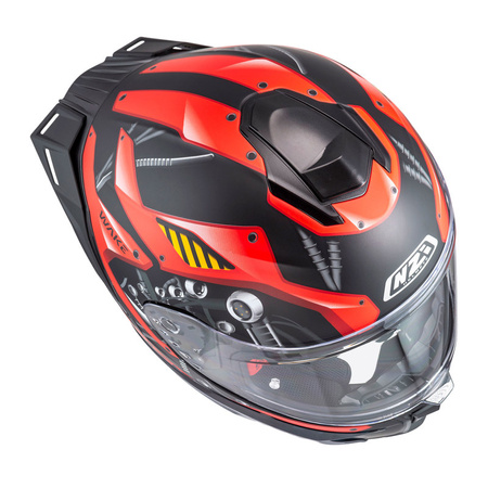 KASK MOTOCYKLOWY NZI WAKE STREAM BOOSTER CYBER BLACK RED MATT