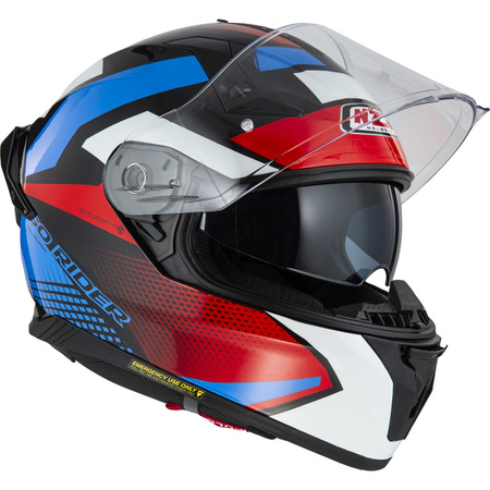 KASK MOTOCYKLOWY NZI GO RIDER STREAM DUO QUADRI BLACK RED BLUE