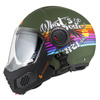 KASK MOTOCYKLOWY NZI MINIMOD DUO RAINBOW GREENBLACK SILVER MATT