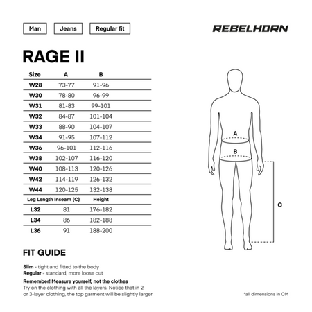 Spodnie jeans REBELHORN Rage II Tapered fit washed black L34