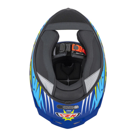 KASK MOTOCYKLOWY NZI TRENDY STREAM OCELO BLUE WHITE SKY BLUE MATT