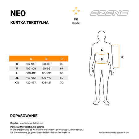Kurtka motocyklowa Ozone Neo tekstylna czarna wodoodporna + ochraniacze