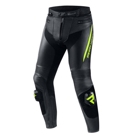 Spodnie skórzane REBELHORN FIGHTER Black/Flo Yellow