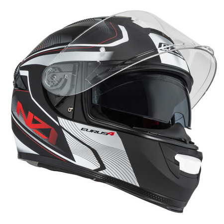 KASK MOTOCYKLOWY NZI EURUS 4 STREAM DUO CHARMANT BLACK WHITE TINTED S MATT