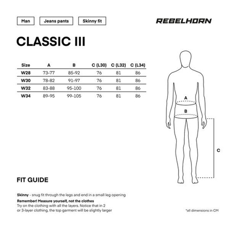 Spodnie jeans REBELHORN Classic III skinny washed black L30