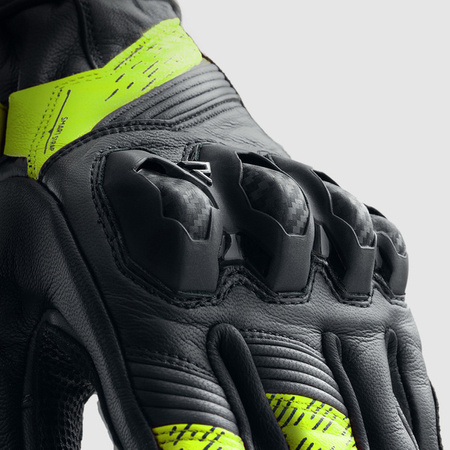 Rękawice Skórzane REBELHORN Viper Black/Grey/Fluo Yellow 