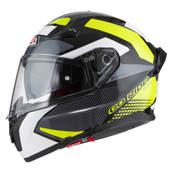 KASK MOTOCYKLOWY NZI GO RIDER STREAM DUO QUADRI BLACK GREY YELLOW