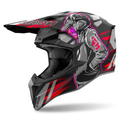 Kask motocyklowy off road AIROH Wraaap Cyber Red Matt
