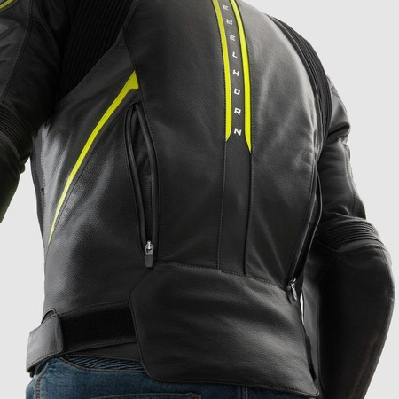 Kurtka Skórzana Rebelhorn Veloce Black/Grey/Fluo Yellow 