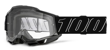 Gogle motocyklowe 100% Accuri 2 Blackline czarny biały szybka przeźroczysta