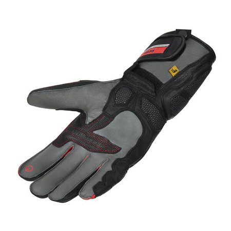 Rękawice skórzane REBELHORN ST LONG Black/Grey/Red