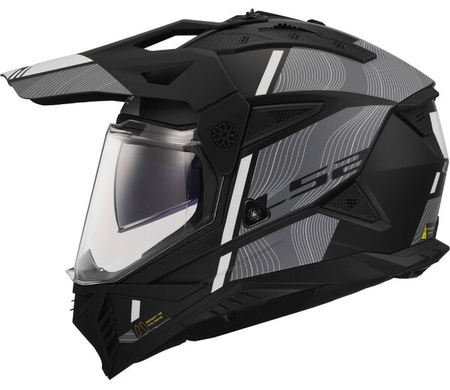 Kask motocyklowy enduro LS2 MX702 PIONEER II HILL MATT BLACK/WHITE